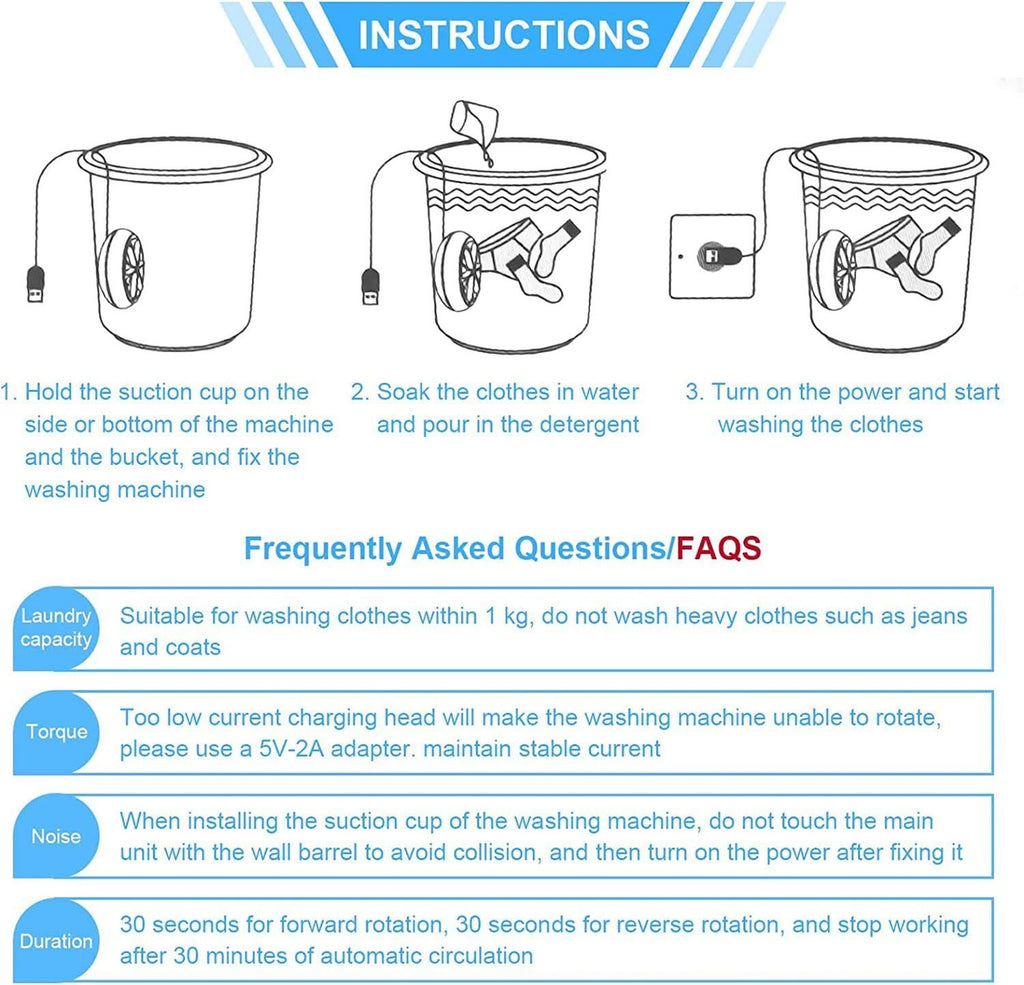 2 In 1 Mini Washing Machine Portable Washer