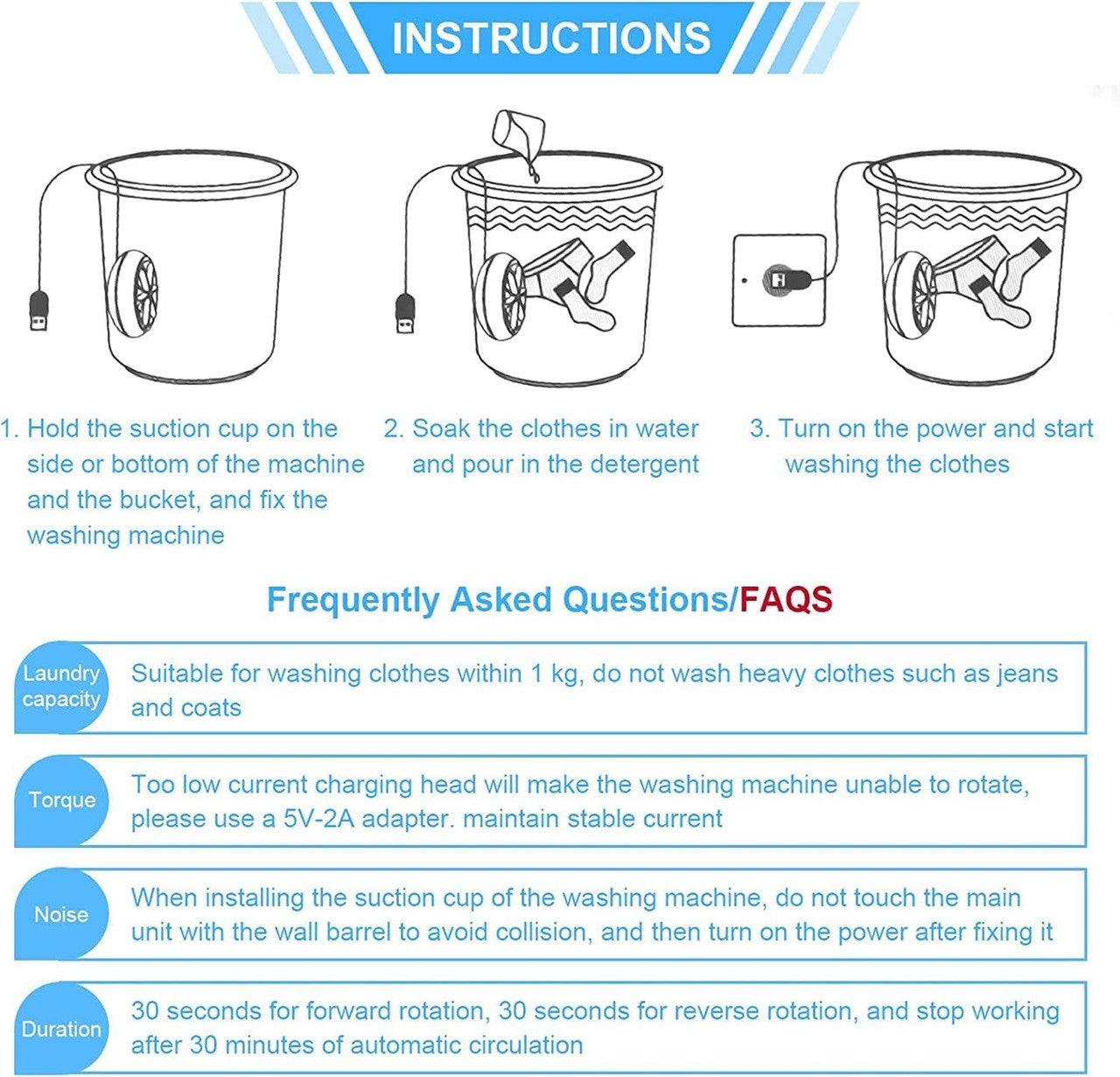 2 In 1 Mini Washing Machine Portable Washer
